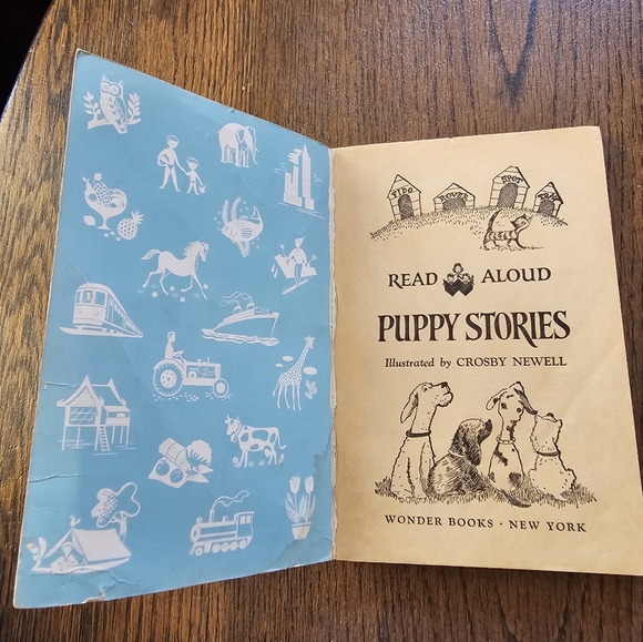 1950's Vintage Read Aloud Puppy Stories Wonder Books Paperback Book - Picture 2 of 8